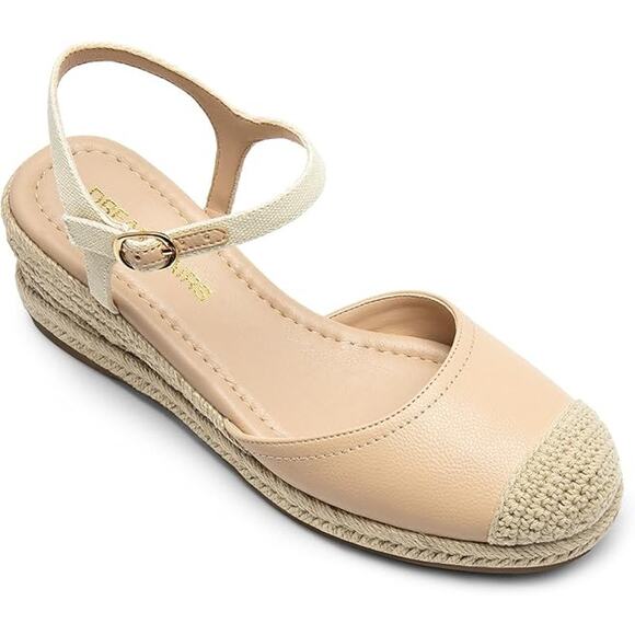 New Dream Pairs Womens Size 6 Closed Toe Espadrille Wedge Ankle Strap Sandals - Picture 5 of 7